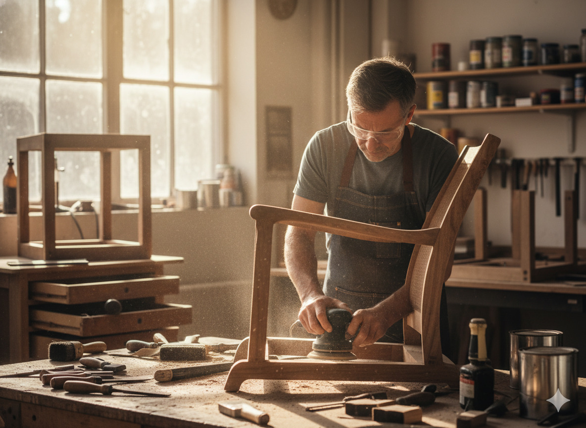 Wooden furniture restoration process